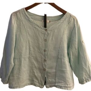 Me & Gee Button down Linen Roll Tab Jacket / Shirt